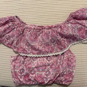 Pink Paisley Crop Top